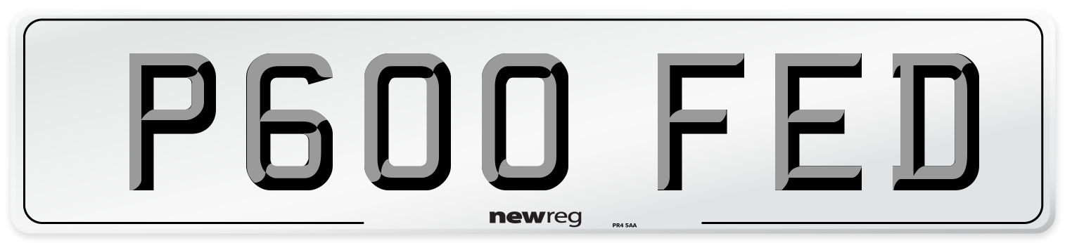 P600 FED Number Plate from New Reg
